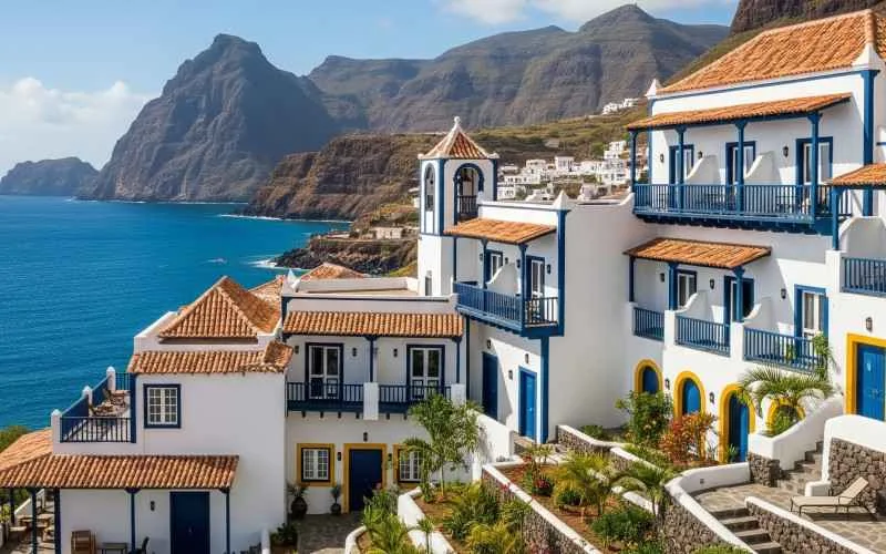 Un hotel somptueux  à santo antao sur la côte, en bord de mer.