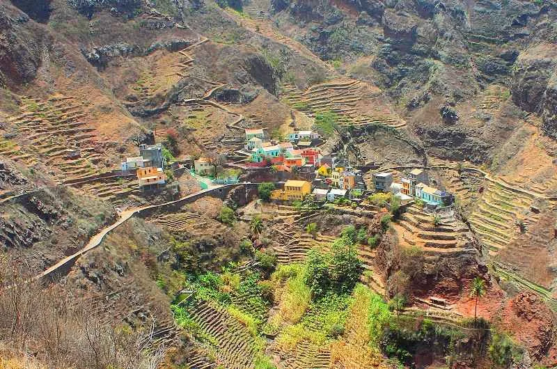 fontainhas santo antao, le village pris en photod'en haut
